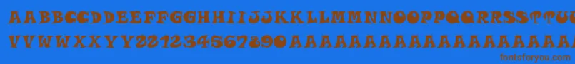 Roucornsregular Font – Brown Fonts on Blue Background