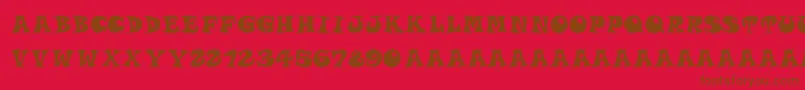 Roucornsregular Font – Brown Fonts on Red Background