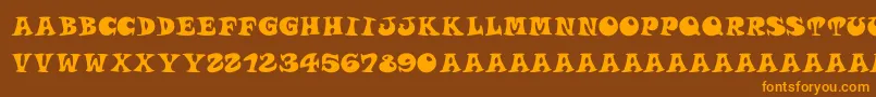 Roucornsregular Font – Orange Fonts on Brown Background