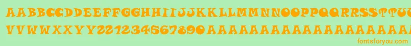 Roucornsregular Font – Orange Fonts on Green Background