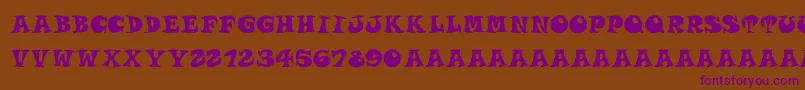 Roucornsregular Font – Purple Fonts on Brown Background