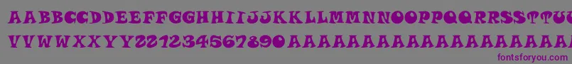 Roucornsregularフォントについての詳細 フォントRoucornsregular – 紫色のフォント、灰色の背景
