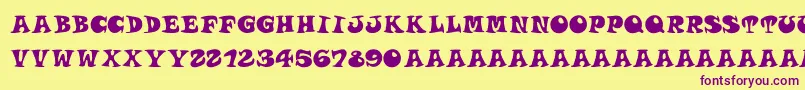 Roucornsregular Font – Purple Fonts on Yellow Background