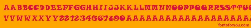 フォントRoucornsregular – オレンジの背景に赤い文字