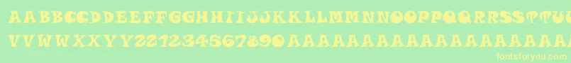 Roucornsregular Font – Yellow Fonts on Green Background