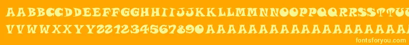 Roucornsregular-fontti – keltaiset fontit oranssilla taustalla