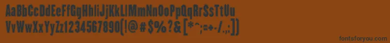 フォントHhAgallasCollegePs – 黒い文字が茶色の背景にあります