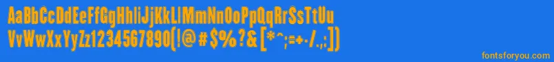 HhAgallasCollegePs Font – Orange Fonts on Blue Background