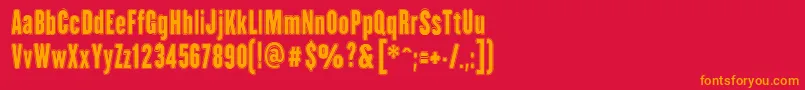 HhAgallasCollegePs Font – Orange Fonts on Red Background
