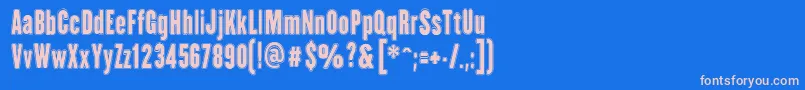 HhAgallasCollegePs Font – Pink Fonts on Blue Background
