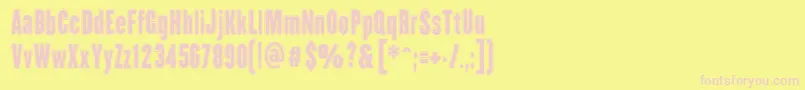 フォントHhAgallasCollegePs – ピンクのフォント、黄色の背景