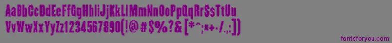 フォントHhAgallasCollegePs – 紫色のフォント、灰色の背景