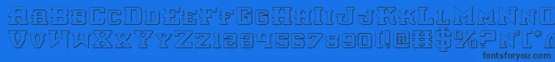 フォントInterceptorShadow – 黒い文字の青い背景