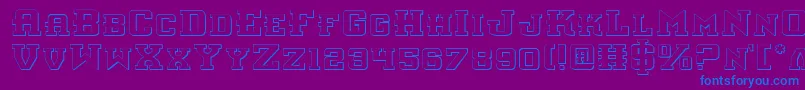 フォントInterceptorShadow – 紫色の背景に青い文字