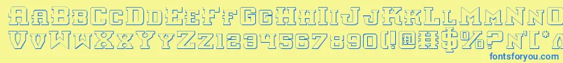 InterceptorShadow Font – Blue Fonts on Yellow Background