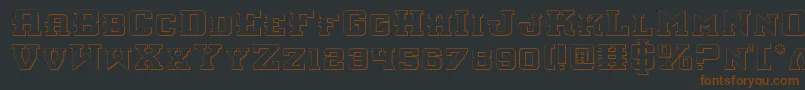 Шрифт InterceptorShadow – коричневые шрифты на чёрном фоне