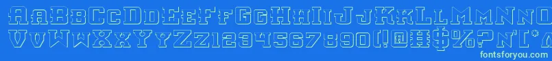 InterceptorShadow Font – Green Fonts on Blue Background