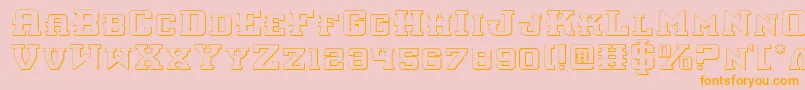 InterceptorShadow-Schriftart – Orangefarbene Schriften auf rosa Hintergrund