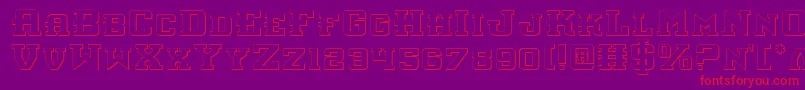 InterceptorShadow Font – Red Fonts on Purple Background