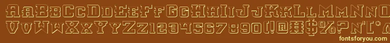 InterceptorShadow Font – Yellow Fonts on Brown Background