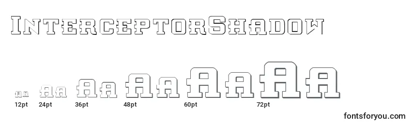 Größen der Schriftart InterceptorShadow