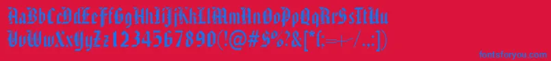 AmericantextRegularDb Font – Blue Fonts on Red Background
