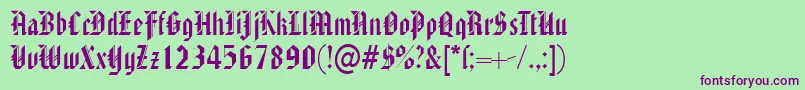 AmericantextRegularDb Font – Purple Fonts on Green Background