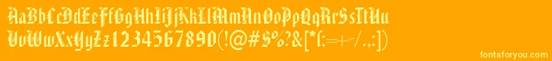 AmericantextRegularDb Font – Yellow Fonts on Orange Background