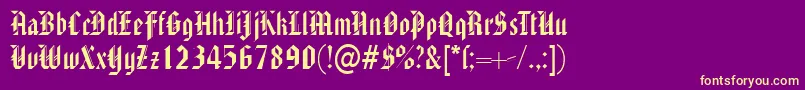 AmericantextRegularDb Font – Yellow Fonts on Purple Background