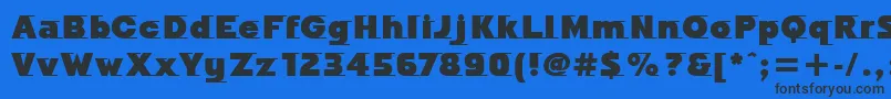 OdysseeMdItcTtUltra Font – Black Fonts on Blue Background