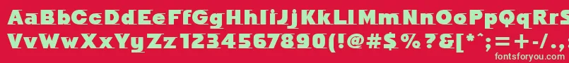 OdysseeMdItcTtUltra Font – Green Fonts on Red Background