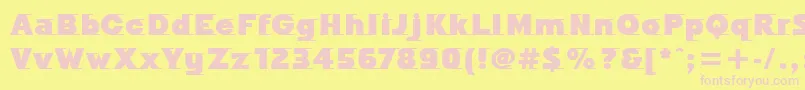 OdysseeMdItcTtUltra Font – Pink Fonts on Yellow Background