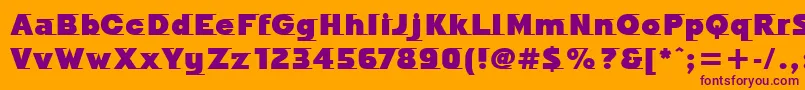 フォントOdysseeMdItcTtUltra – オレンジの背景に紫のフォント