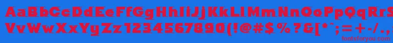 OdysseeMdItcTtUltra Font – Red Fonts on Blue Background
