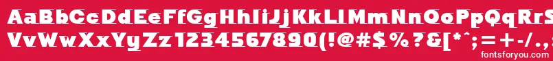 フォントOdysseeMdItcTtUltra – 赤い背景に白い文字