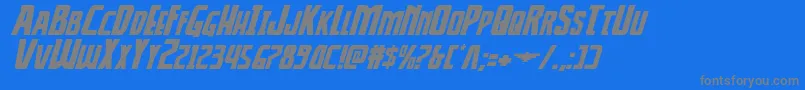 Czcionka Thunderhawkexpandital – szare czcionki na niebieskim tle