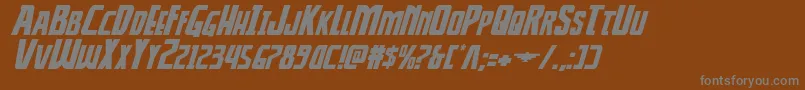 Czcionka Thunderhawkexpandital – szare czcionki na brązowym tle