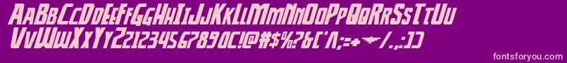 Шрифт Thunderhawkexpandital – розовые шрифты на фиолетовом фоне