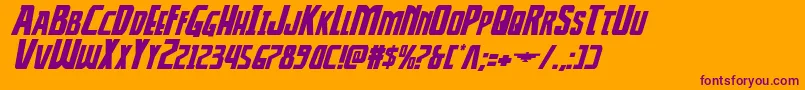 Thunderhawkexpandital Font – Purple Fonts on Orange Background