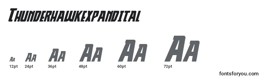 Thunderhawkexpandital Font Sizes