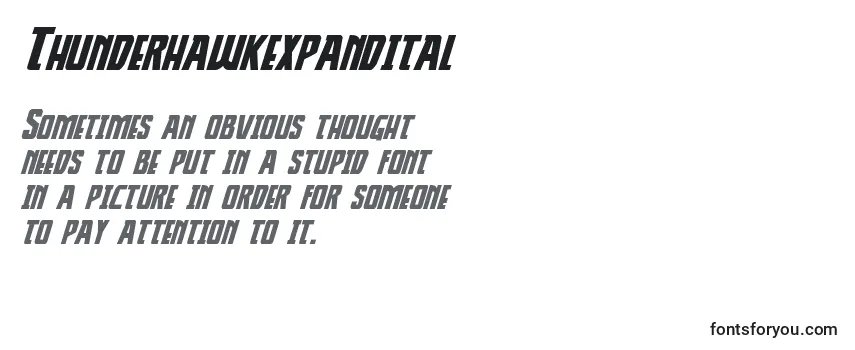 Review of the Thunderhawkexpandital Font