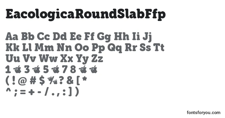 A fonte EacologicaRoundSlabFfp (111725) – alfabeto, números, caracteres especiais