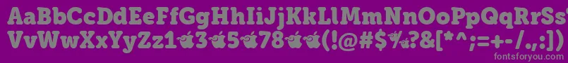 EacologicaRoundSlabFfp-Schriftart – Graue Schriften auf violettem Hintergrund