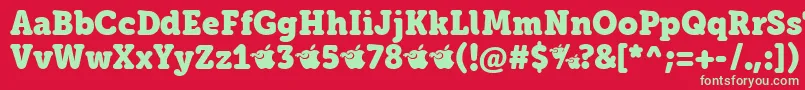 Шрифт EacologicaRoundSlabFfp – зелёные шрифты на красном фоне
