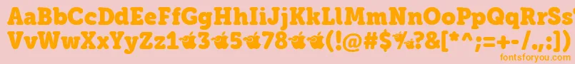 Fonte EacologicaRoundSlabFfp – fontes laranjas em um fundo rosa