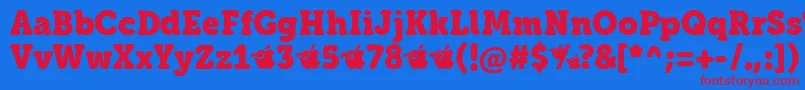 EacologicaRoundSlabFfp Font – Red Fonts on Blue Background