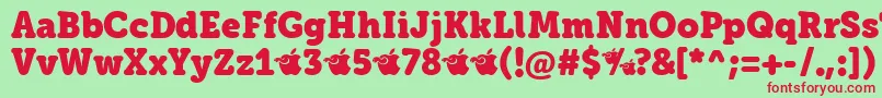 EacologicaRoundSlabFfp Font – Red Fonts on Green Background