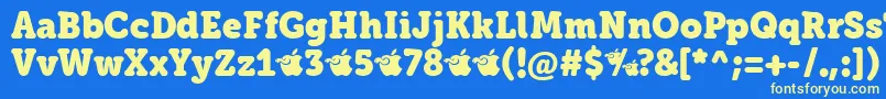 EacologicaRoundSlabFfp Font – Yellow Fonts on Blue Background