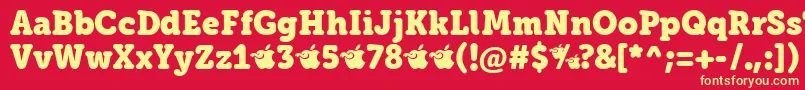 EacologicaRoundSlabFfp Font – Yellow Fonts on Red Background