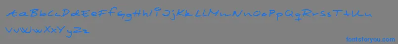 ScribbledMonkey-Schriftart – Blaue Schriften auf grauem Hintergrund